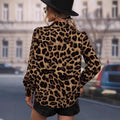 Early Spring Casual Elegant Satin Long Sleeve Leopard Shirt