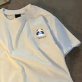 white short-sleeved xinjiang pure cotton men's t-shirt summer korean style trendy men's loose round