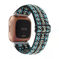 For Fitbitversa1 / 2 Band Day Lettering Clasp Jacquard Wrist Strap Nylon Ethnic Style Smart Capable Folding Buckle
