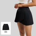 Summer Sporty Slit Fake Two-Layer Pleated Skirt + Short Skirt + Skirt