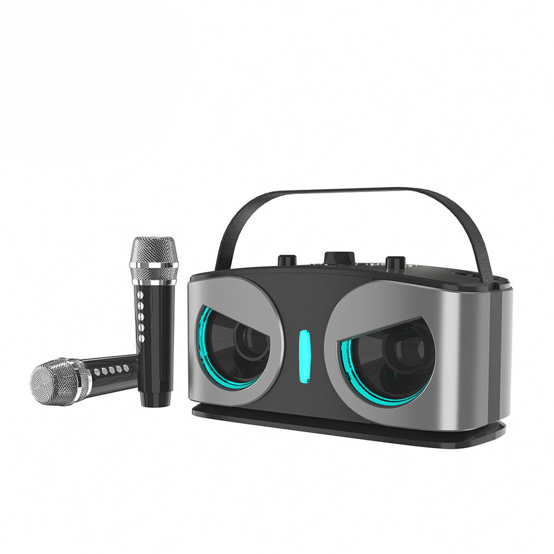 New Owl Bluetooth audio integrated microphone portable karaoke high-power wireless colorful karaoke Bluetooth speaker