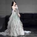 Off-Shoulder Ball Gown - Luxury Elegant Prom Dress for Hosting and Performance