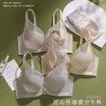 芯氧69139套装无痕网纱聚拢镂空半杯侧收软圈显小内衣女防垂文胸