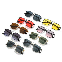 2022 New Overseas Pair Bridge Men Sunglasses Square Frame Metal UV-Proof Sunglasses Outdoor Sunshade Glasses Wholesale