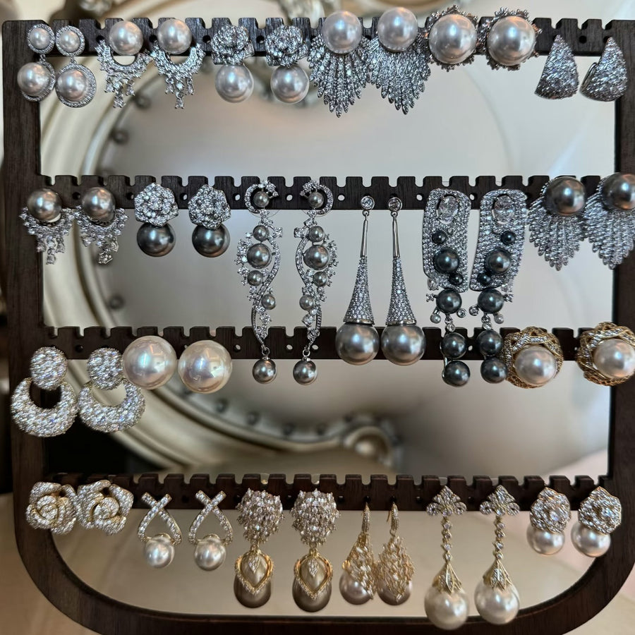 Vintage Silver-Tone Pearl Tassel Earrings - view 2