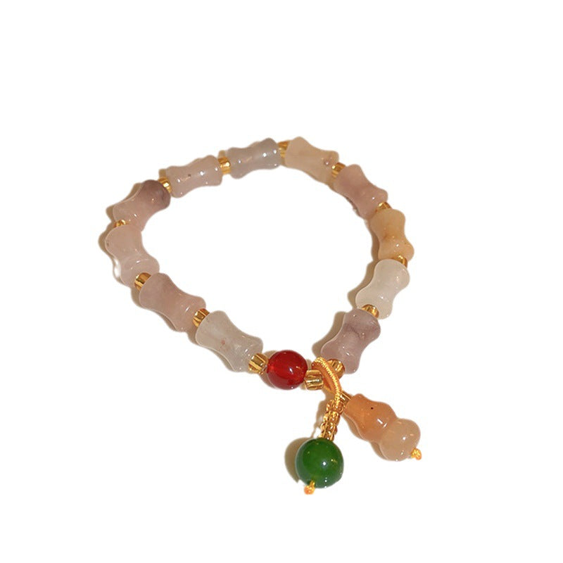 Chinese-Style Colorful Glass Bead Charm Bracelet - view 5