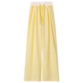 Women's Summer Casual Relaxed Plaid Textured Lightweight Wide Leg Pants + Pants 2026 - Blue