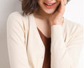 Women's Fall Artistic Fashion Knit Wool Long Sleeve V-Neck Loose Sweater + Cardigan + - Blue