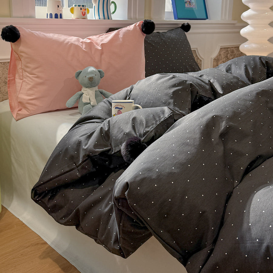 Classic Polka Dot Cotton 4-Piece Bedding Set – Multiple Colors - view 5