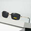 HD Polarized Versatile Travel Men Driving UV-Proof Special Use Glasses Square Glare-Proof Metal Sunglasses