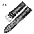 Real Leather Band Slub Pattern Top Grain Leather Soft Waterproof Butterfly Buckle Unisex Watch Band In Stock