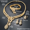 18K Gold Full Diamond Teardrop Necklace Bracelet Set Earrings Ring India Wedding Women Set Fashionable Versatile