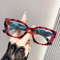 Presbyopia Glasses Retro Leopard Bag Flower Fashionable Seniors Single Vision Trendy Personality Big Frame Anti-Blue-Light Reading