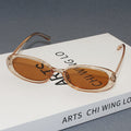 Retro Oval Round Sunglasses 2 Times Paint Classic Round Sunglasses Western Bestseller Sea Edge Vacation Unisex Sunglasses