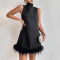 Women's Half High Neck Sleeveless A-Line Dress