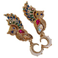 Vintage Glaze Retro Drop Elegant Imperial Breeze Earrings Set Versatile Neo-Chinese Heavy-Duty Stud