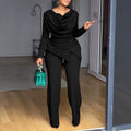 Fall Casual Fashion Waist-Tie Flared Pants + Top Set