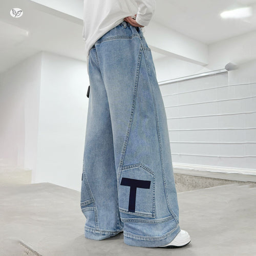 Boys' Side Spliced Wide-Leg Curved Jeans - Fall 2026