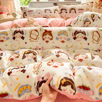 Strawberry Jam Girl Sky Pink / 1.2m Bed - 3-Piece Flat Sheet