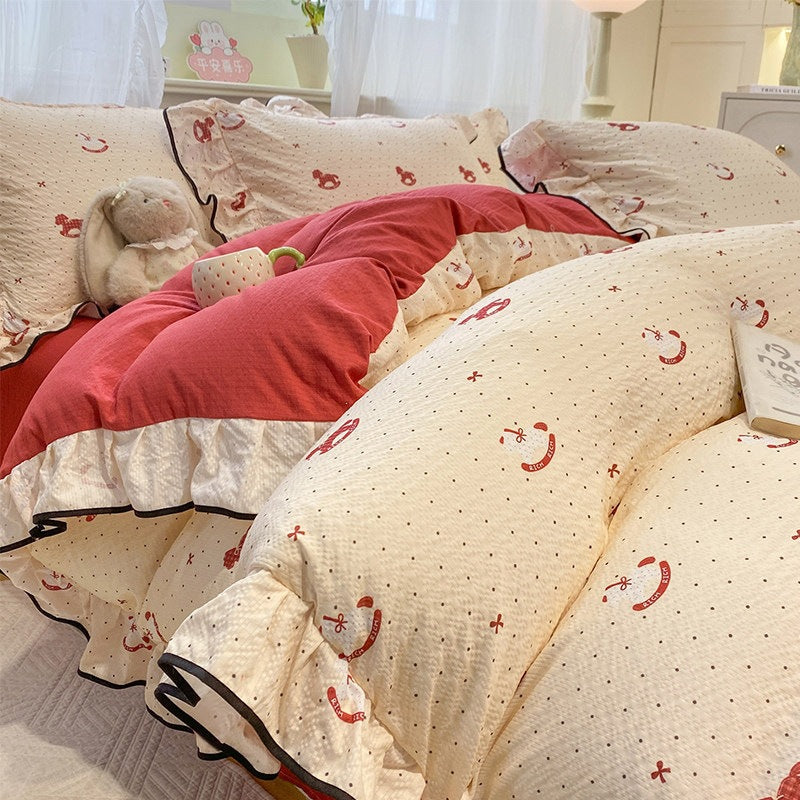 Horse Luck Double-Gauze Cotton 4-Piece Bedding Set - view 3
