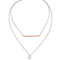 New Fashionable Trendy Alloy Necklace Sweater Chain Pearl Round Lens Fine Neck Necklace Two Layer Clavicle Chain Women N6242