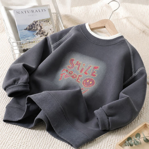 Boys' Print Crew Neck Pullover Hoodie