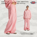 Fall/Winter 360G Spray-Dye Washed Frayed Edge Loose Fit Flared Fleece-Lined Sweatpants