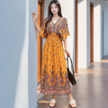 Women's Summer Chinese French Short Sleeve V-Neck Printed Dress + Skirt 2026 - 1-1#