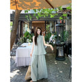 Summer Old Money Sporty Linen Cotton Sleeveless Loose Wide Leg Pants + Top 2-Piece Set