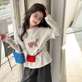 Girls' Faux Layered Net Sleeve Long Sleeve T-Shirt