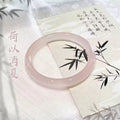 新疆复古仿玉圆条手镯古风藕粉色美人条手镯少女小红书同款手饰