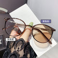 Light-Changing Prescription Glasses Overseas Blue-Light Glasses Fashionable Oval Round Bare Face Plano Influencer Prescription Sunglasses