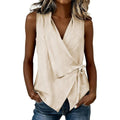 Spring-Summer Casual Sleeveless Tie-Front Shirt