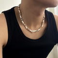 欧美冲浪者椰壳海星项链饰品  男嘻哈小众高级感拼接木珠锁骨链饰