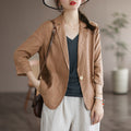 Women's Spring Casual 3/4 Sleeve Cropped Blazer + Top 2026 | Casual Blouse - White
