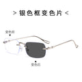 2190新款 时尚 无边框感光变色眼镜男女防辐射平光镜成品近视眼镜