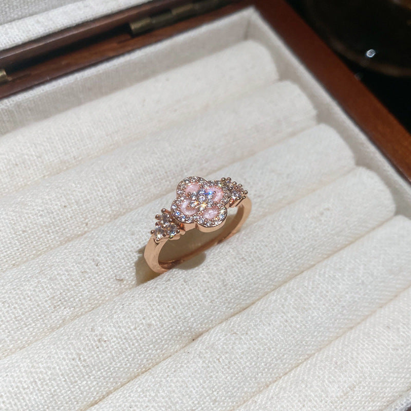 Pink Zircon Butterfly Pearl Ring - view 9