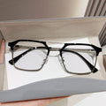 Metal Pair Bridge Prescription Glasses Tech Guy Blue-Light Glasses Frame Trendy Guy Sir Retro Personality Browline Frame Prescription Sunglasses