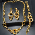 Middle East Overseas Niche Round Chain Necklace Bracelet Set Earrings Set Western Retro Choker Statement Necklace