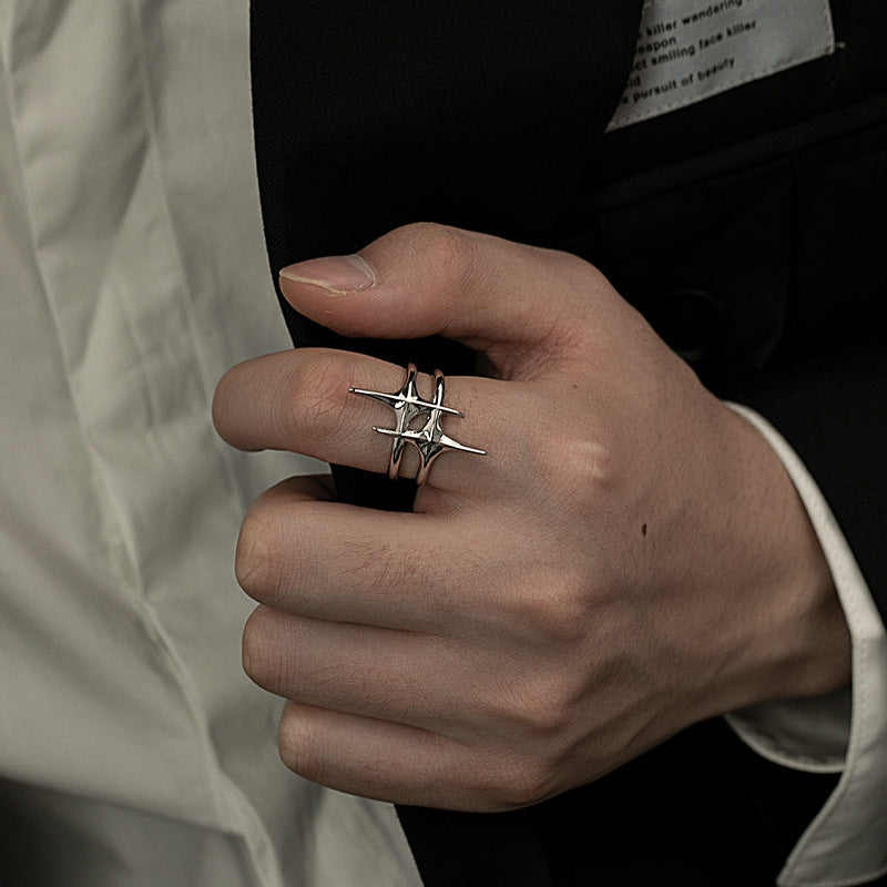 Minimalist Silver-Tone Open Ring - view 8