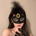 黑色花朵面具假面舞会装扮道具晚会年会半脸面具眼罩化妆之夜面罩