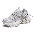 OMG! Totally futuristic ~ 2026 thick-soled casual sports shoes silver dad shoes ~ unique sole design