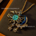 Wholesale Vintage Accessory Height Stock Retro Sunflower Smiley Necklace Western Premium Heavy-Duty Niche Star Month Necklace