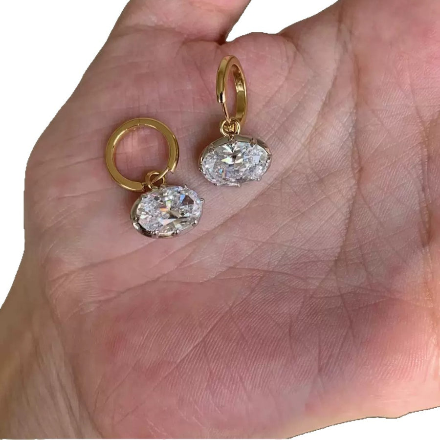 Korean Round Zircon Clip-On Hoop Earrings - view 5