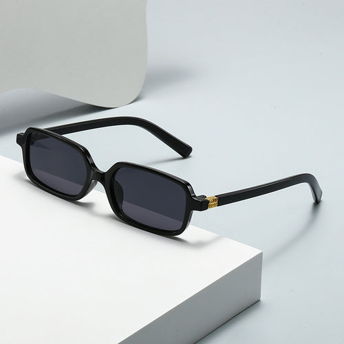 Sheet Element English Style of Square Book Nerd Sunglasses Fashionable Trendy Anti-Blue Plano Women Street Snap Sunshade Sunglasses