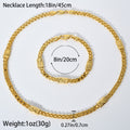 Export Fashionable Necklace Chain Western Fashionable Versatile Cuban Chain Necklace Chain Bracelet Series Overseas Stock Wholesale