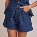 Spring-Summer Fashion Sleeveless Waist-Tie High Waist Loose Shorts Set