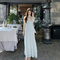 Gentle Vacation Style Camisole Flowing A-Line Fitted Dress