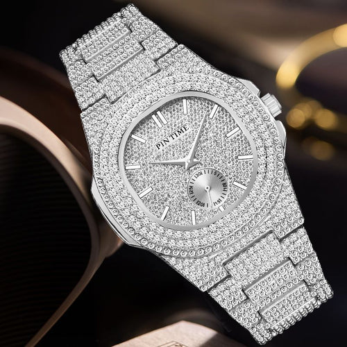 PINTIME / Item Time Wrist Watch Starry Sky Fashionable Rhinestone Watch Luxury Crystal Watch Unisex Watch Wholesale