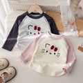 Girls' Cartoon Print Lace Trim T-Shirt